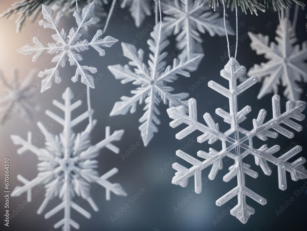 Snowflakes On A Christmas Tree