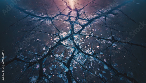 Vue Aérienne d'un Miroir Glacé Hivernal