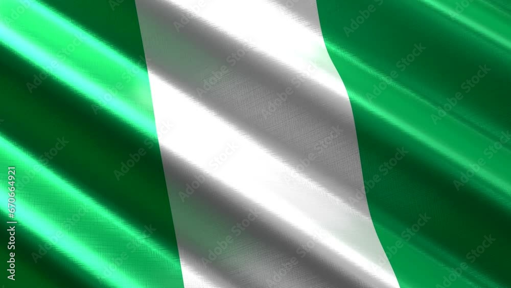 Nigeria - waving textile flag - 3D 4k seamless loop animation (3840 x 2160 px) Nigeria - waving textile flag - 3D 4k seamless loop animation (3840 x 2160 px)