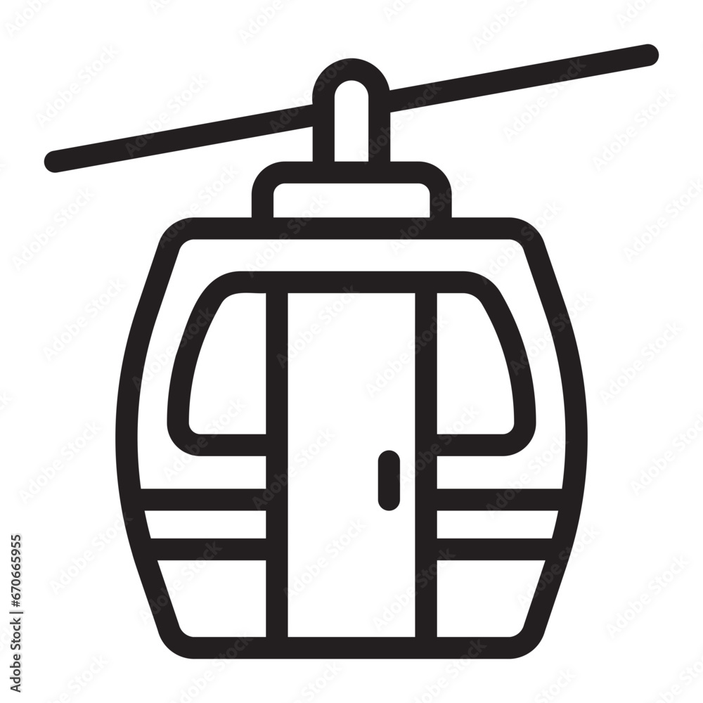Obraz premium cable car line icon