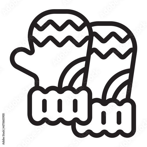 mitten line icon