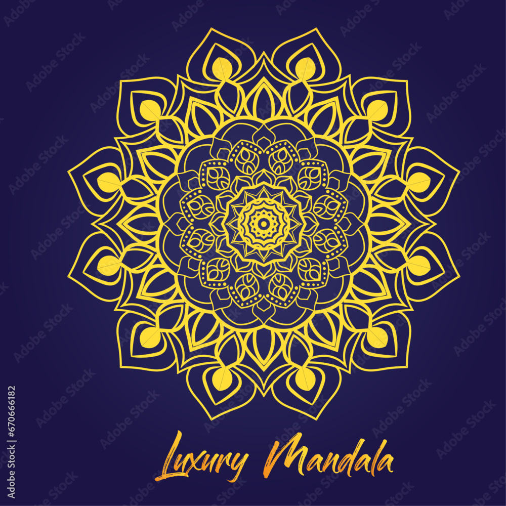 
 Luxury Mandala Design Background With Golden Pattern Indian Floral Style. Luxury Mandala For Business Card, Brochure, Tattoo, Banner, Cover Page.