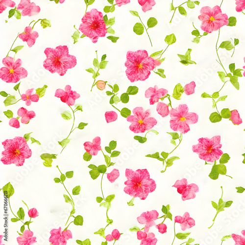 Seamless watercolor flowers pattern. floral pattern for wallpaper or fabric. Flower rose Hand drawn art illustration white background. Generative AI