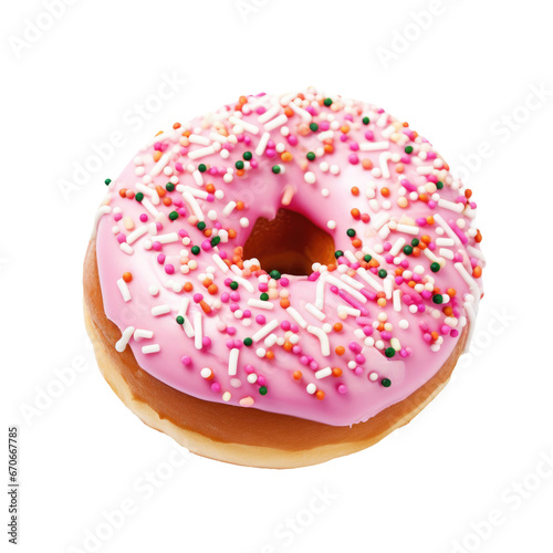 Pink Donut Isolated on a Transparent Background