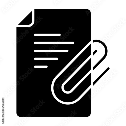 Paperclip Glyph Icon