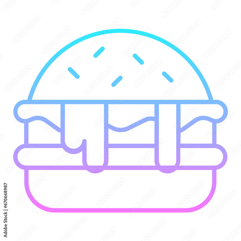 Burger Gradient Icon