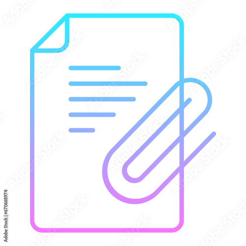 Paperclip Gradient Icon