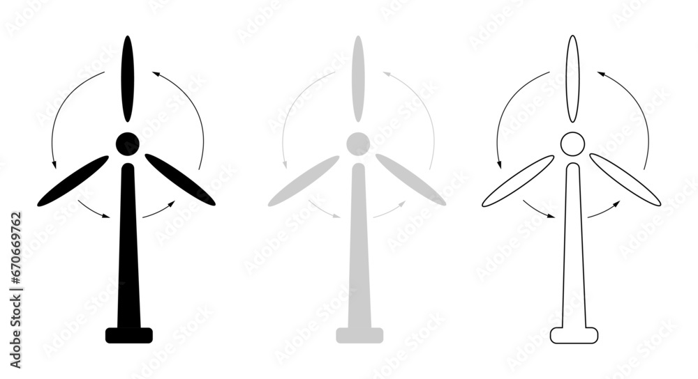 wind turbine on a white background wind turbine on a white background