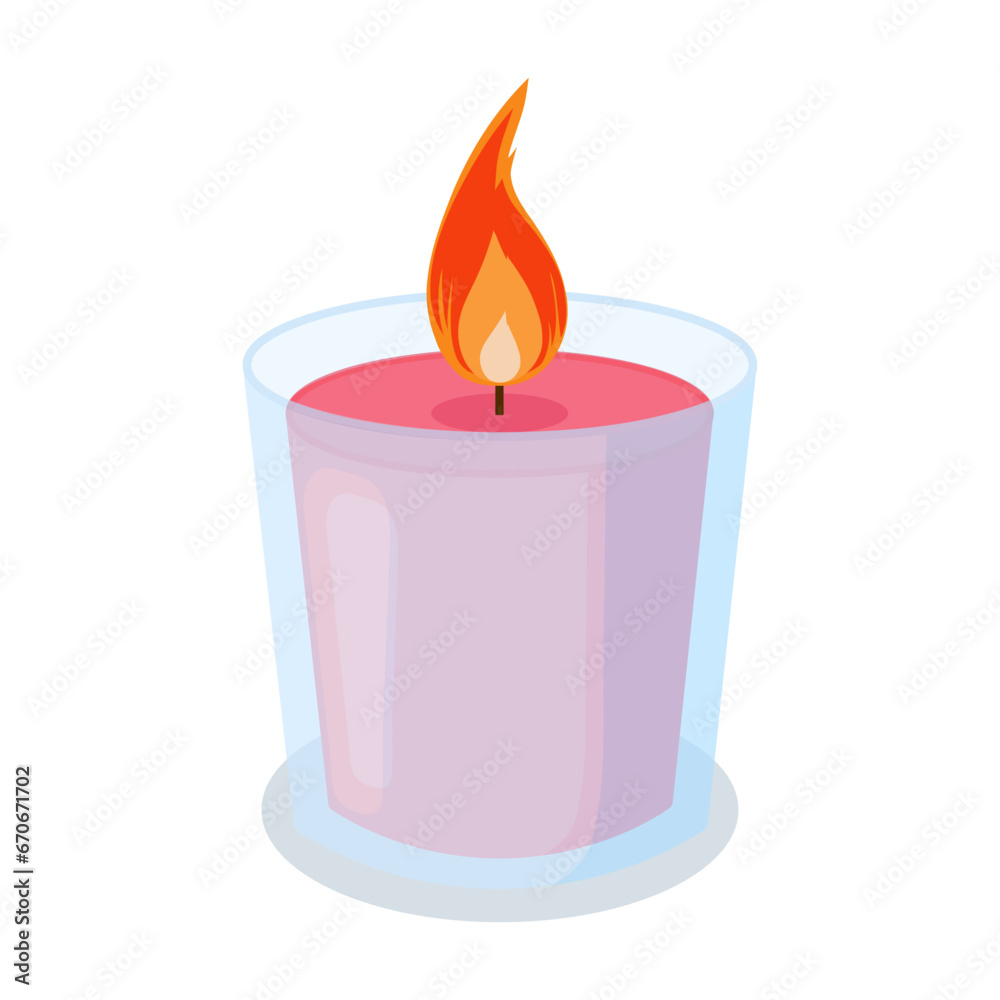 Illustration with candle in glass jar. Icon for relax, spa and aromatherapy. Hand drawn style. Illustration with candle in glass jar. Icon for relax, spa and aromatherapy. Hand drawn style.
