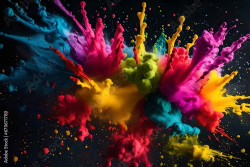 Colored powder explosion.