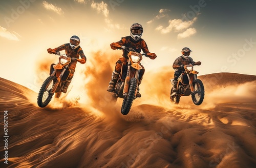 A motocross race in the desert. Great for stories about dirt biking, adventure, off-road racing, sports, rallies and more. 