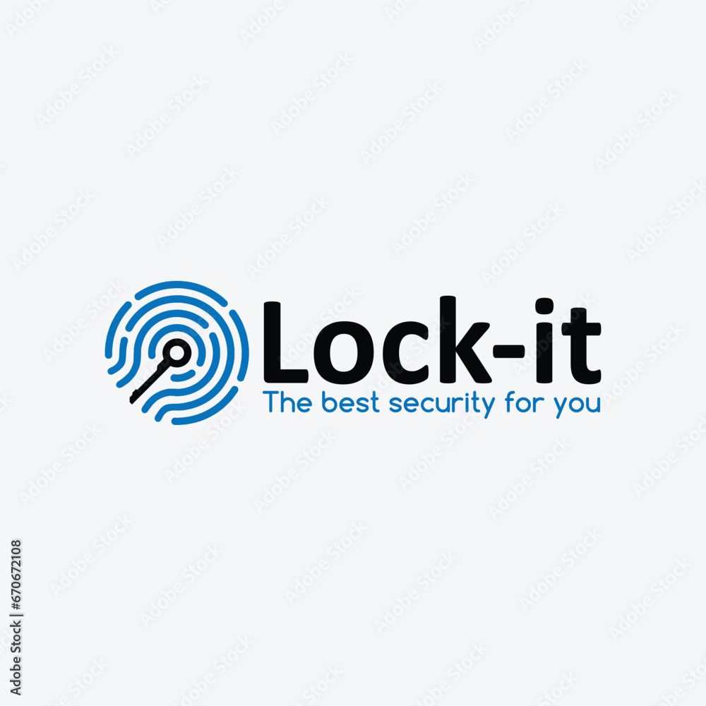 cyber digital security lock logo design vector