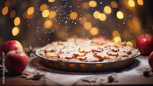 Creating a festive Apple Cinnamon Pie.