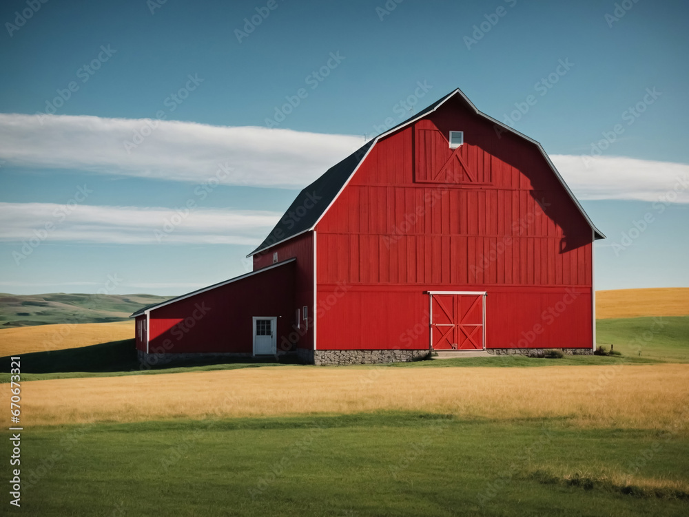 Obraz premium minimalist photo of a barn