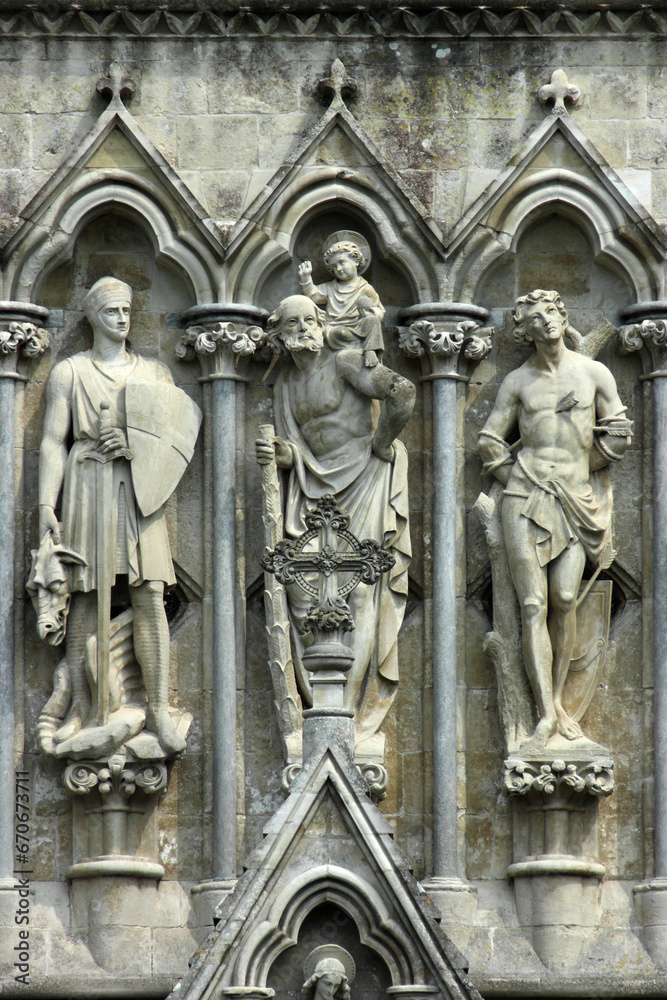 Carved Facade of Salisbury's Cathedral