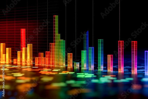A Vibrant Bar Chart Illustrating Business Data on a Sleek Black Canvas