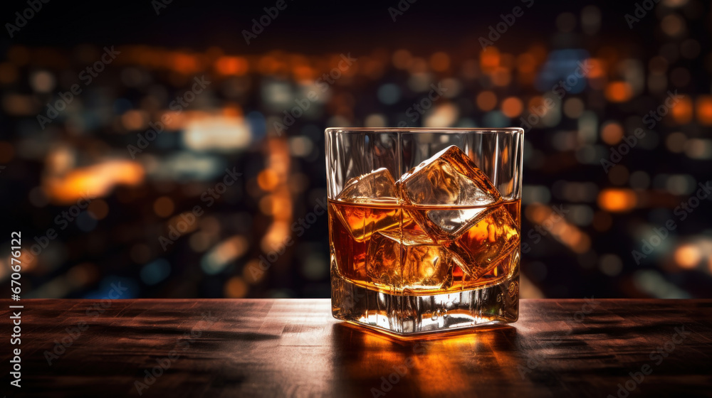 Old fashioned glass of whisky on the rocks Old fashioned glass of whisky on the rocks