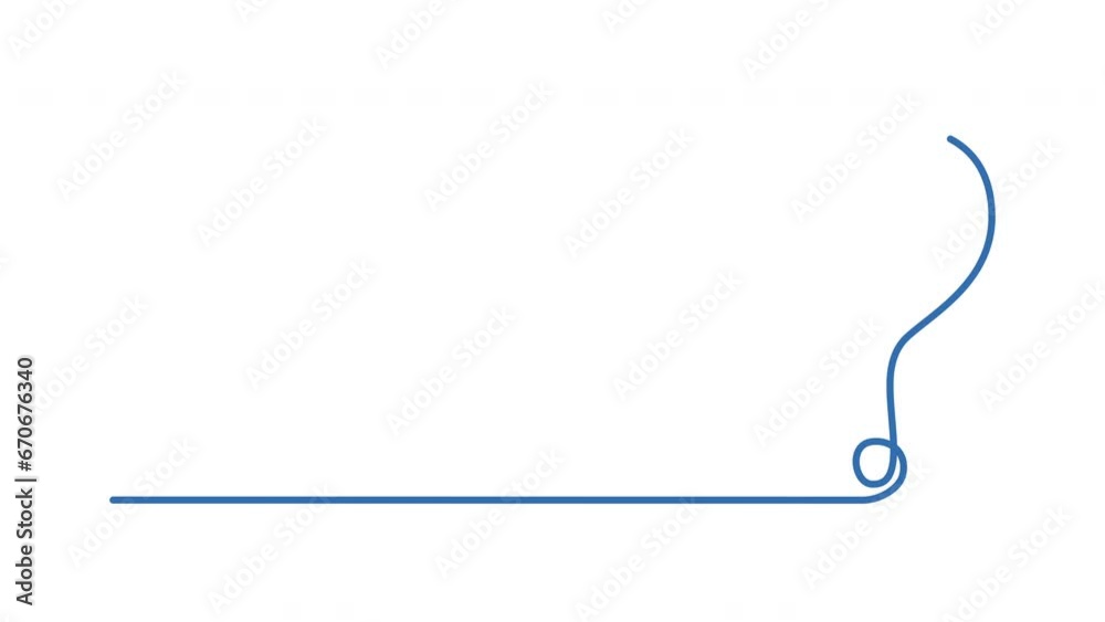 Question mark self drawing animation. Blue line animated.