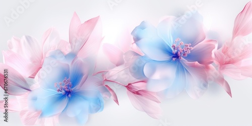 Beautiful abstract pink blue pastel transparent floral design background. beautiful Generative AI AIG32 © Summit Art Creations