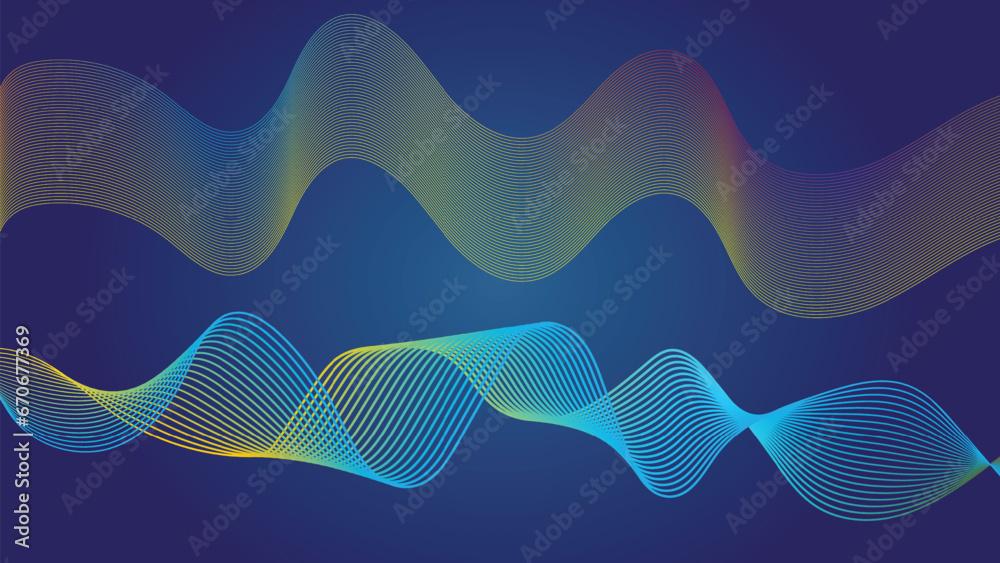 Gradient multicolor abstract waves