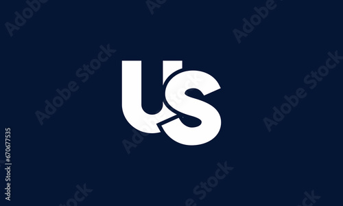 Alphabet letters Initials Monogram logo SU, US, S and U