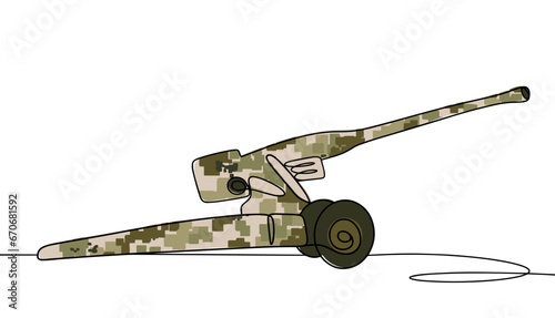 Howitzer. Color vector