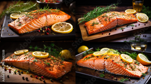grilled salmon on a grill