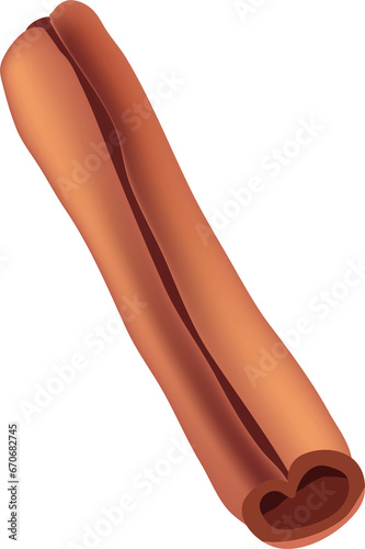cinnamon stick. Colorful Isolated food illustration on transparent, png. Fragrant and healthy ingredient.Icon or card photo