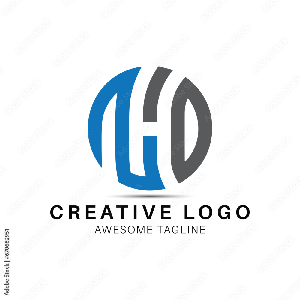 Fototapeta premium NHD Letter round shape logo design icon