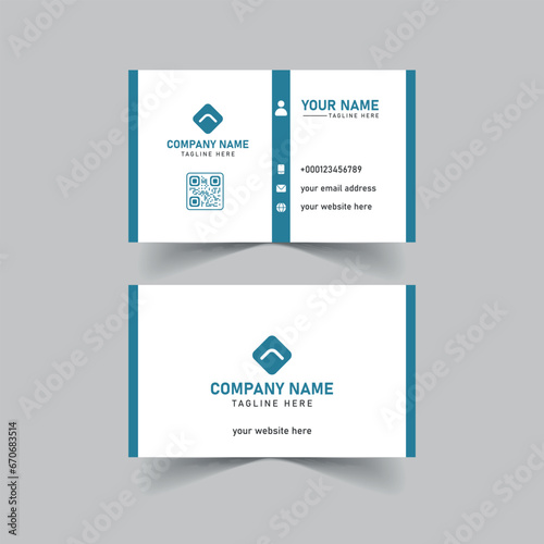 Modern professional business card template design, minimalist visiting card design