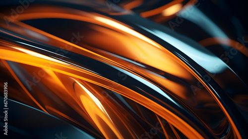 Abstract background of dark amber and black clean liquid forms. Neural network generated image. Not based on any actual pattern or scene.