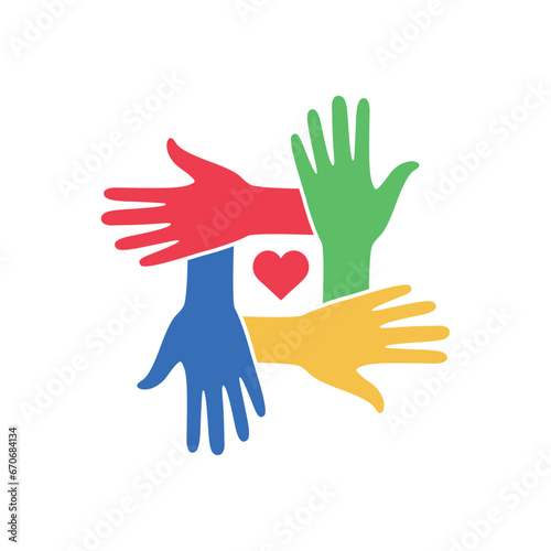 autism colored hands