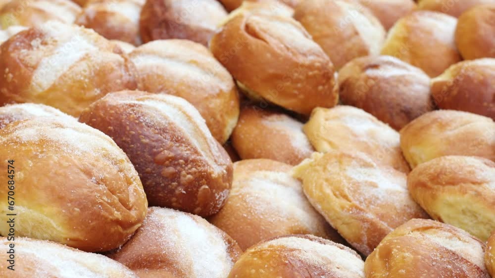 Sweet buns close up, a traditional dessert. Bakery products. Selective focus Sweet buns close up, a traditional dessert. Bakery products. Selective focus