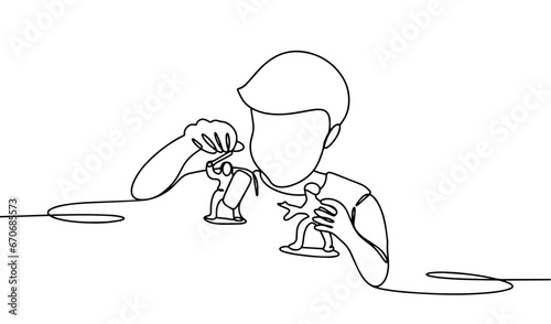  Boy. Soldiers. One line