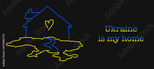 Ukraine. House. Map