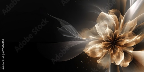 Beautiful abstract black and gold luxury transparent floral design background. beautiful Generative AI AIG32 photo