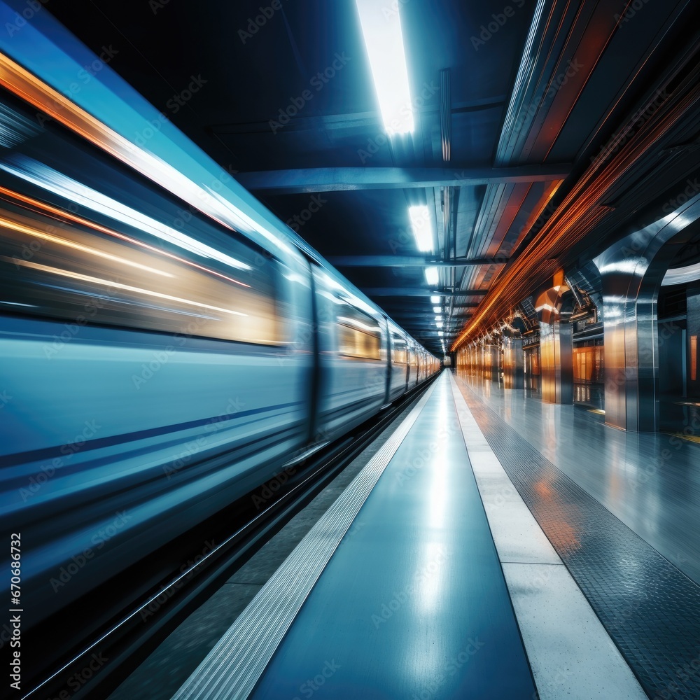 Obraz premium Train moving fast