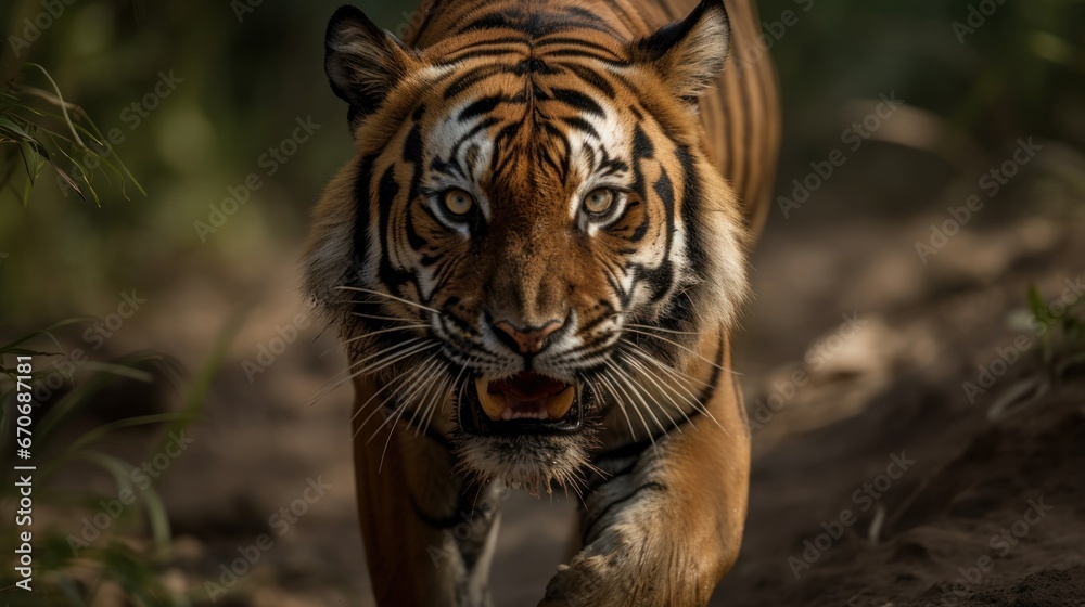 Close up of Sumatran Tiger, Panthera tigris altaica