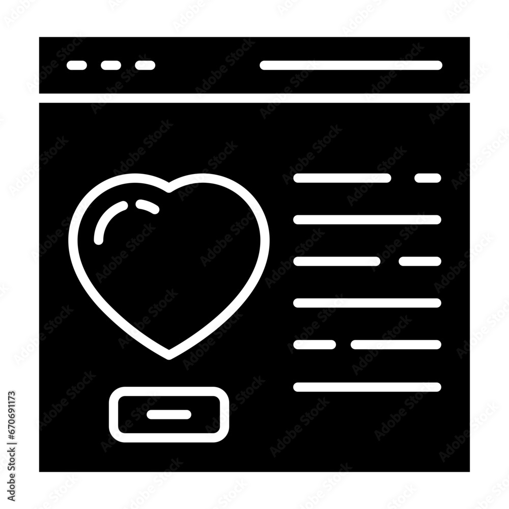 Online Dating Glyph Icon Online Dating Glyph Icon