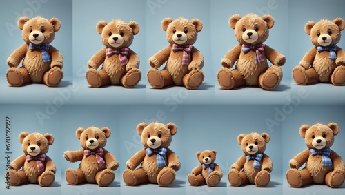 set of teddy bears