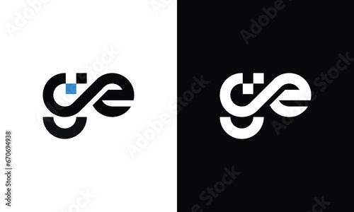 Modern creative unique letter GE logo initial based Monogram icon vector. photo