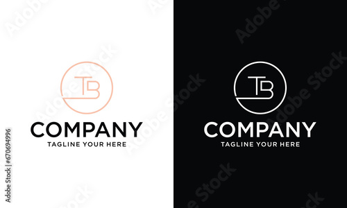 Abstract initial letter T and B logo,usable for branding and business logos, Flat Logo Design Template, vector illustration