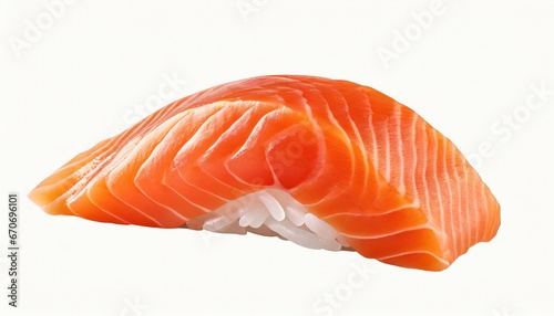 Sashimi salmon, isolated, white background. Generative AI