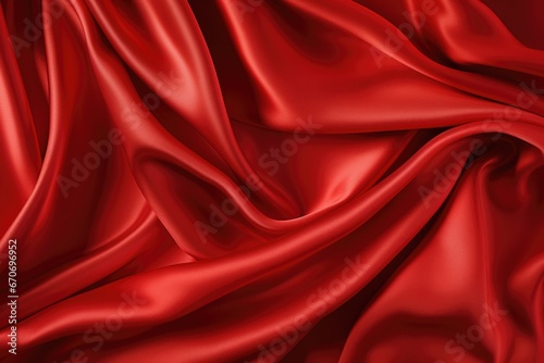 red satin, silk fabric texture background photo