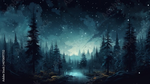 starry night in the forest
