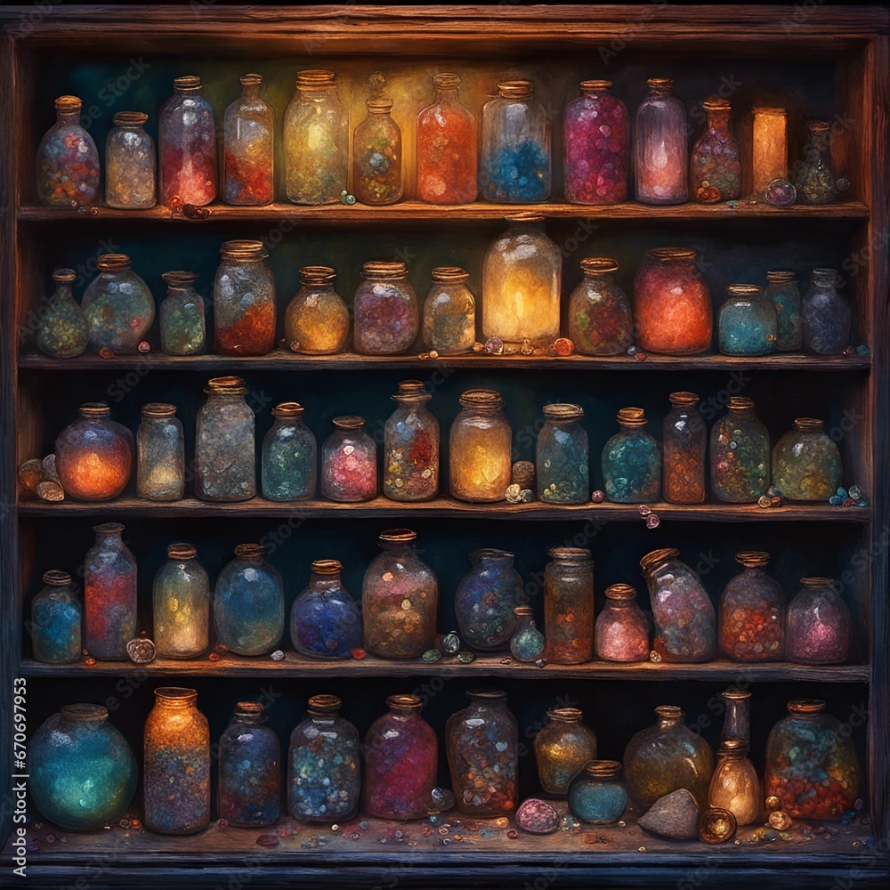 jars on the shelf