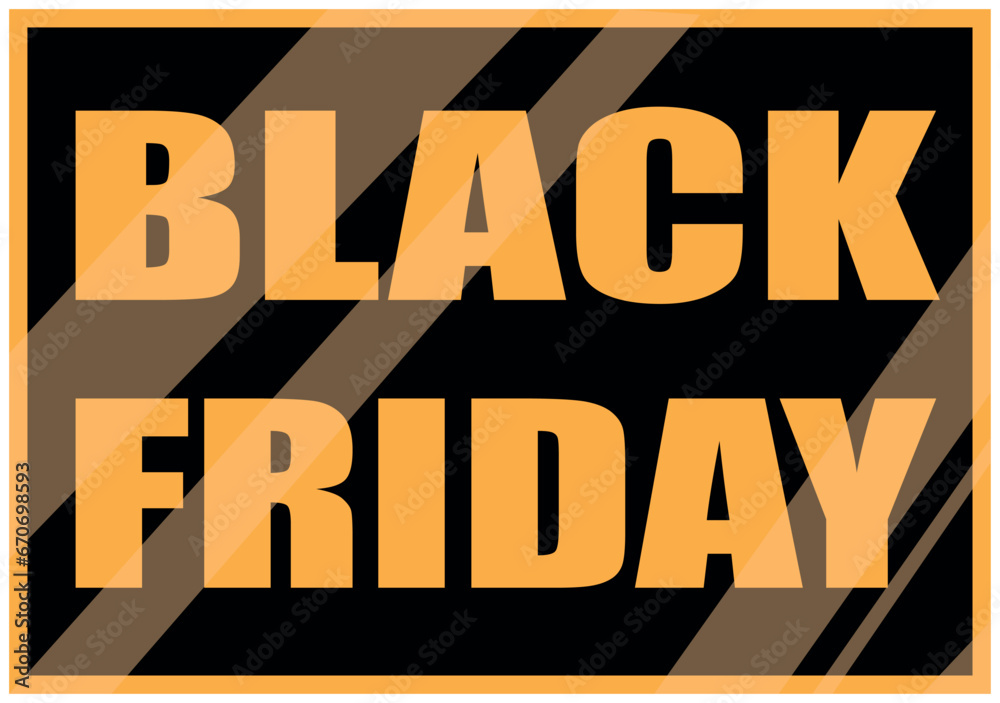 Promotional image of offer, Black Friday discount in black and gold colors.