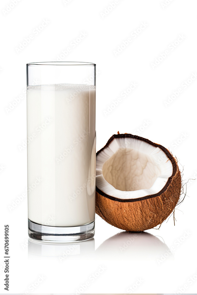 Illustration of a glass of tropic cocnut milk on a white background. For backgrounds, banners and other projects about healthy lifestyle. Illustration of a glass of tropic cocnut milk on a white background. For backgrounds, banners and other projects about healthy lifestyle.