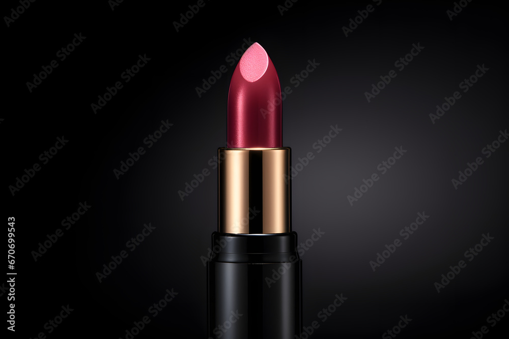 Fototapeta premium photo of lipstick isolated with a black background generative AI