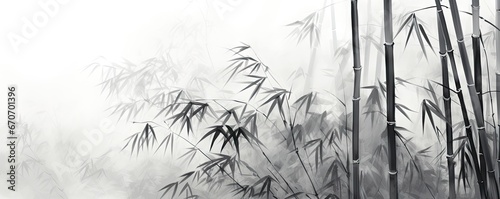 Tela bamboos are drawn to look like a painting Generative Ai